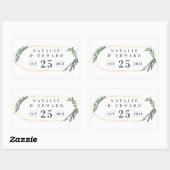 goldfarbenes Aquarell Rechteckiger Aufkleber (Blatt)