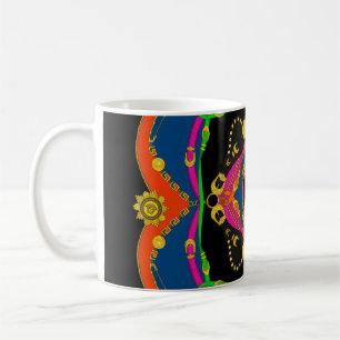 goldfarbenes Barock-, Ketten- und Gürtelmuster Kaffeetasse