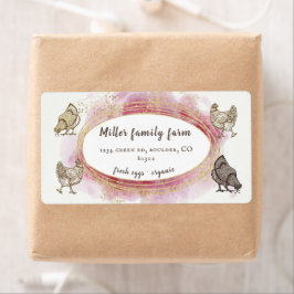 goldfarbenes, rosa, modernes Eierkarton