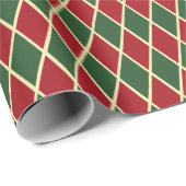 goldfarbenes Weihnachtsmuster Geschenkpapier (Rolleneckpunkt)