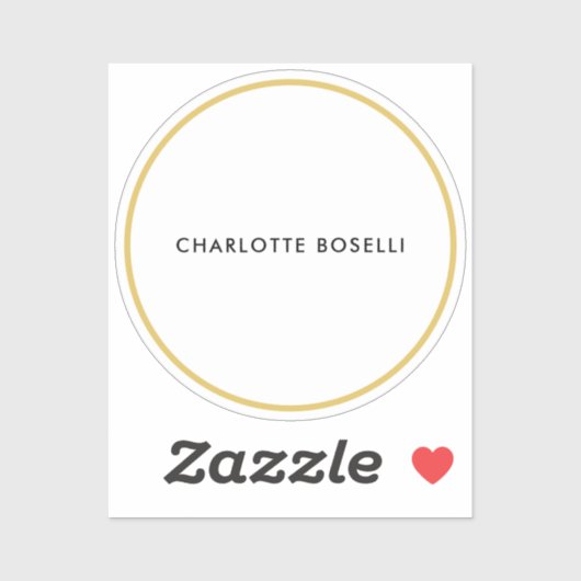 Goldfarbengrenzen Weiß Minimalistisch Beruflich Aufkleber (Blatt)