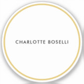 Goldfarbengrenzen Weiß Minimalistisch Beruflich Aufkleber (Vorderseite)