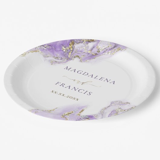 Goldfarbenplatte Pappteller (Schrägansicht)