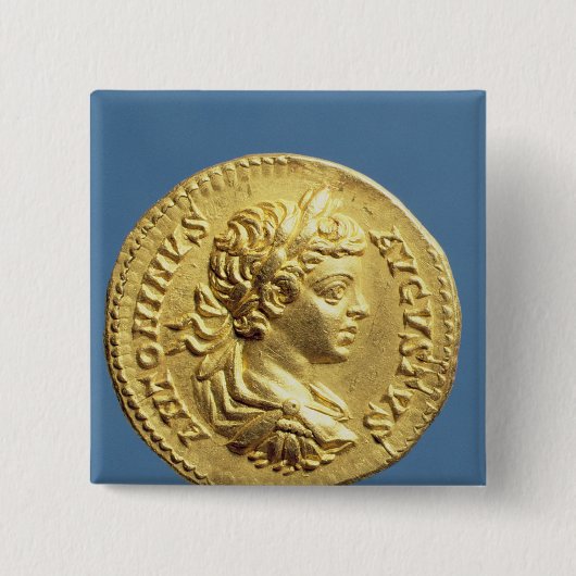 Goldfarbig mit Kopf von Carcalla Trauben Button (Vorderseite)