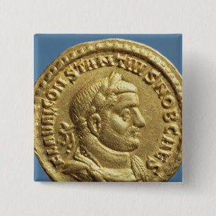 Goldfarbig von Constantius I Caesar Augustus Button