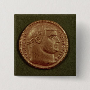 Goldfarbig von Diocletian, das einen Lorbeer-Kranz Button