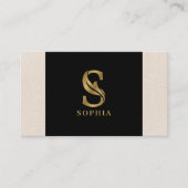 Goldfarbige Buchstaben S Blumendekoration Visitenkarte (Vorderseite)