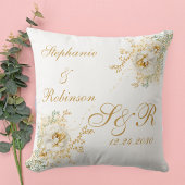 Goldfarbige Monografie-Hochzeit Kissen