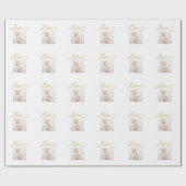 Goldfarbige Schrift mit Foto Weihnachten Geschenkpapier (Flach)