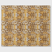 Goldfarbiges Blumenpapier zum Thema Umhüllung Geschenkpapier (Flach)