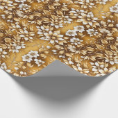 Goldfarbiges Blumenpapier zum Thema Umhüllung Geschenkpapier (Ecke)