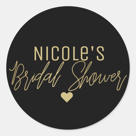 Goldfarbiges, modernes Script-BRAUTPARTY Runder Aufkleber (Vorderseite)