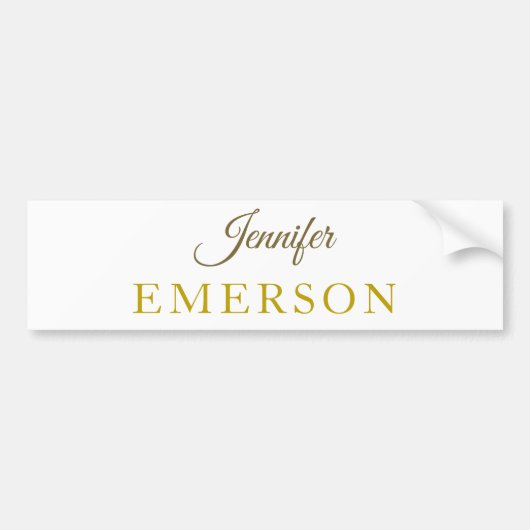 Goldfarbname professionell minimalist modern autoaufkleber (Vorne)