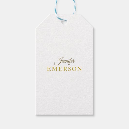 Goldfarbname professionell minimalist modern geschenkanhänger (Vorderseite)