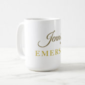 Goldfarbname professionell minimalist modern   kaffeetasse (Vorderseite Links)