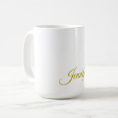 Goldfarbname professionell minimalist modern kaffeetasse (Vorderseite Links)