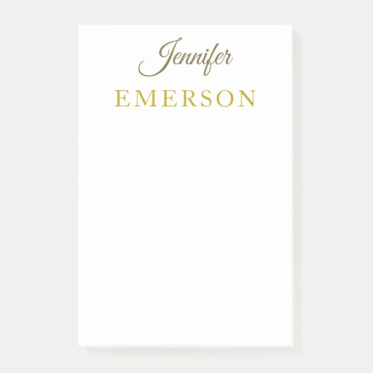 Goldfarbname professionell minimalist modern post-it klebezettel (Vorderseite)
