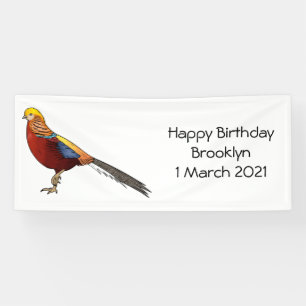 Goldfasan-Vogel-Cartoon-Illustration Banner