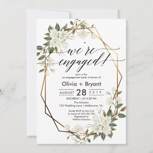 Goldfaser Einladung (Vorderseite)