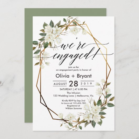 Goldfaser Einladung (Vorne/Hinten)