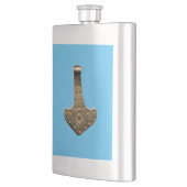 Goldfaser Thammer, blauer Edelstahlkolben Flachmann (Links)