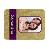 Goldfaser und lila Band Magnet (Horizontal)