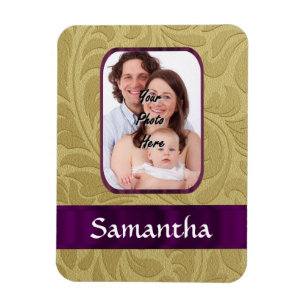 Goldfaser und lila Band Magnet