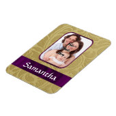 Goldfaser und lila Band Magnet (Linke Seite)