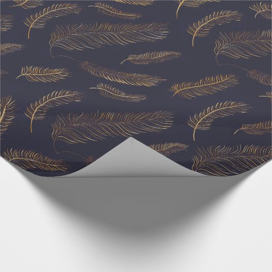 Goldfeder gemustert geschenkpapier (Ecke)