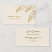 Goldfedern und Konfetti-Schmuck Visitenkarte (Vorne/Hinten)