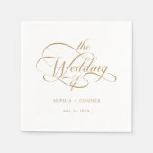 Goldfeine, elegante Hochzeit Serviette (Vorderseite)