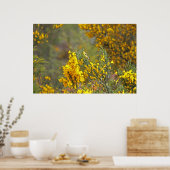 Goldfeine und gelbe Blumen Poster (Küche)