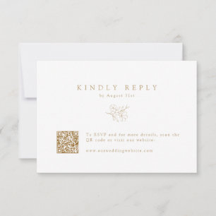 Goldfeiner handGezeichnet Cherry Blossom QR-Code RSVP Karte