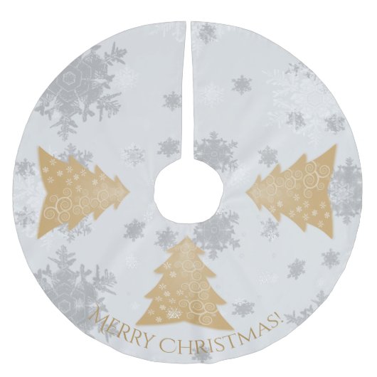 Goldfestiteles Weihnachtsrock Polyester Weihnachtsbaumdecke (Vorderseite)