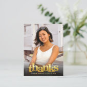 Goldfett Typografie Abschluss Foto vielen Dank Postkarte (Stehend Vorderseite)