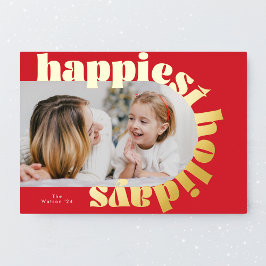 Goldfett-Typografie und Weihnachtsfeierlichkeiten Folien Feiertagskarte