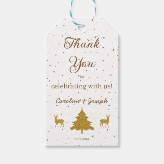 Goldfetti, Bäume und Glitzer Geschenkanhänger (Vorderseite)