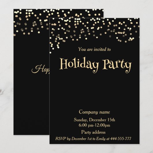 Goldfetti Einladung (Vorne/Hinten)