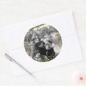 Goldfetti-Fotovorlage Runder Aufkleber (Umschlag)