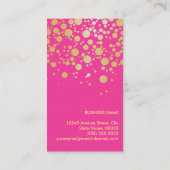 Goldfetti-Punkte - Trendy Beauty Pink Visitenkarte (Rückseite)