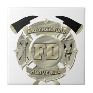Goldfeuerwehrmann-Bruderschafts-Symbol Fliese