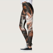 Goldfeuerwerk, abstrakter goldschwarzer Rauch Leggings (Links)