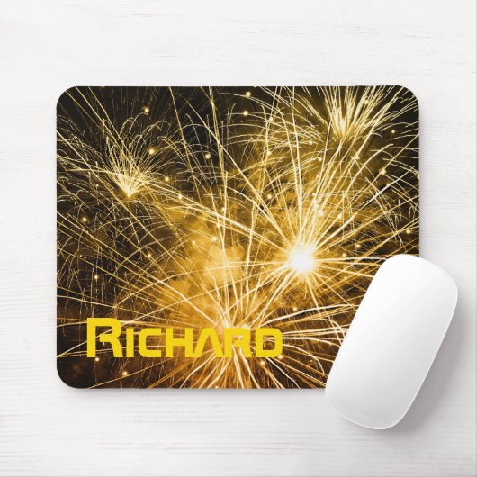 Goldfeuerwerke auf dunklem Individuelle Name Mousepad (Mit Mouse)