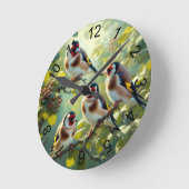Goldfinch 1 runde wanduhr (Winkel)