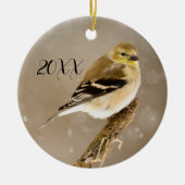 Goldfinch 2023 Weihnachten Keramik Ornament (Vorne)