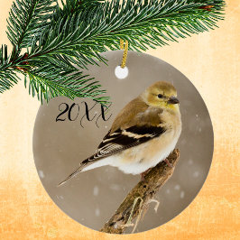Goldfinch 2023 Weihnachten Keramik Ornament