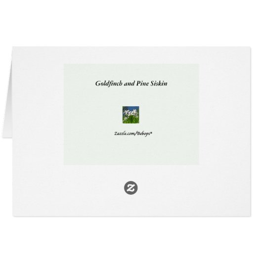 Goldfinch and Pine Siskin Blank Card (Rückseite Horizontal)