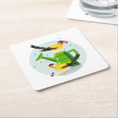 Goldfinch-Ansammlung-Beeren Rechteckiger Pappuntersetzer (angewinkelt)