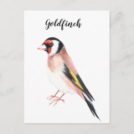Goldfinch Aquarell bemalt Vogel. Gute Karte. Postkarte
