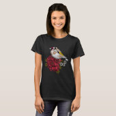 Goldfinch auf Chrysanthemum-Bouquet T-Shirt (Vorne ganz)